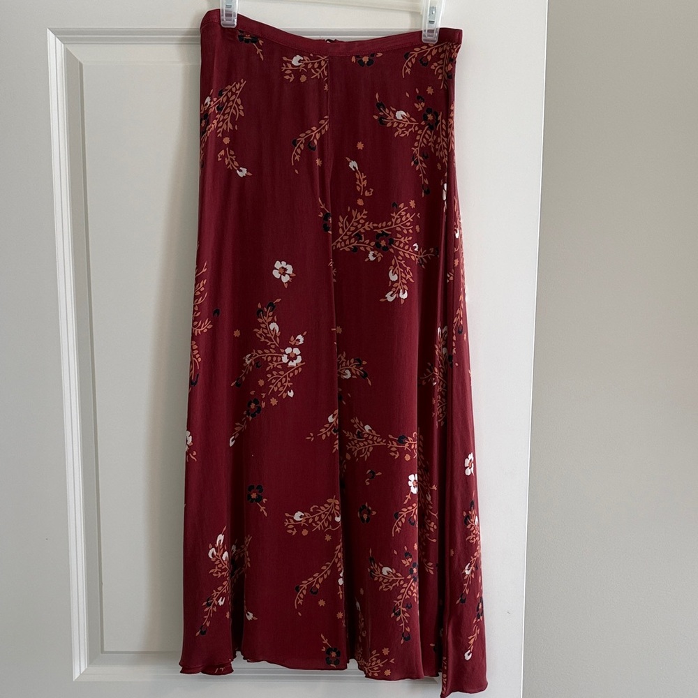 NWT Per Una Burgundy Floral Maxi Skirt